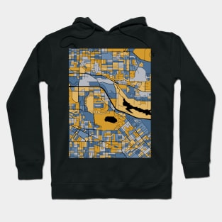 Burnaby Map Pattern in Blue & Gold Hoodie